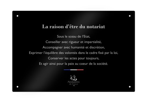 Plaque aluminium gravure notaire noire