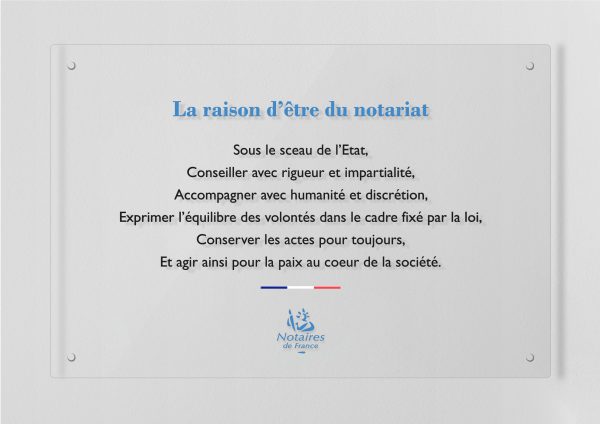 Plaque plexiglas notaire serigraphie
