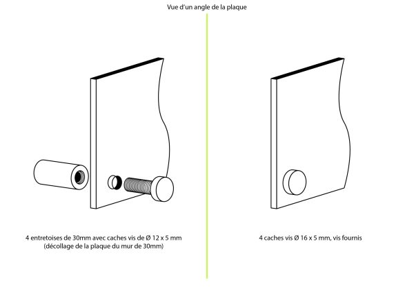 fixation entretoise ou vis (inox)